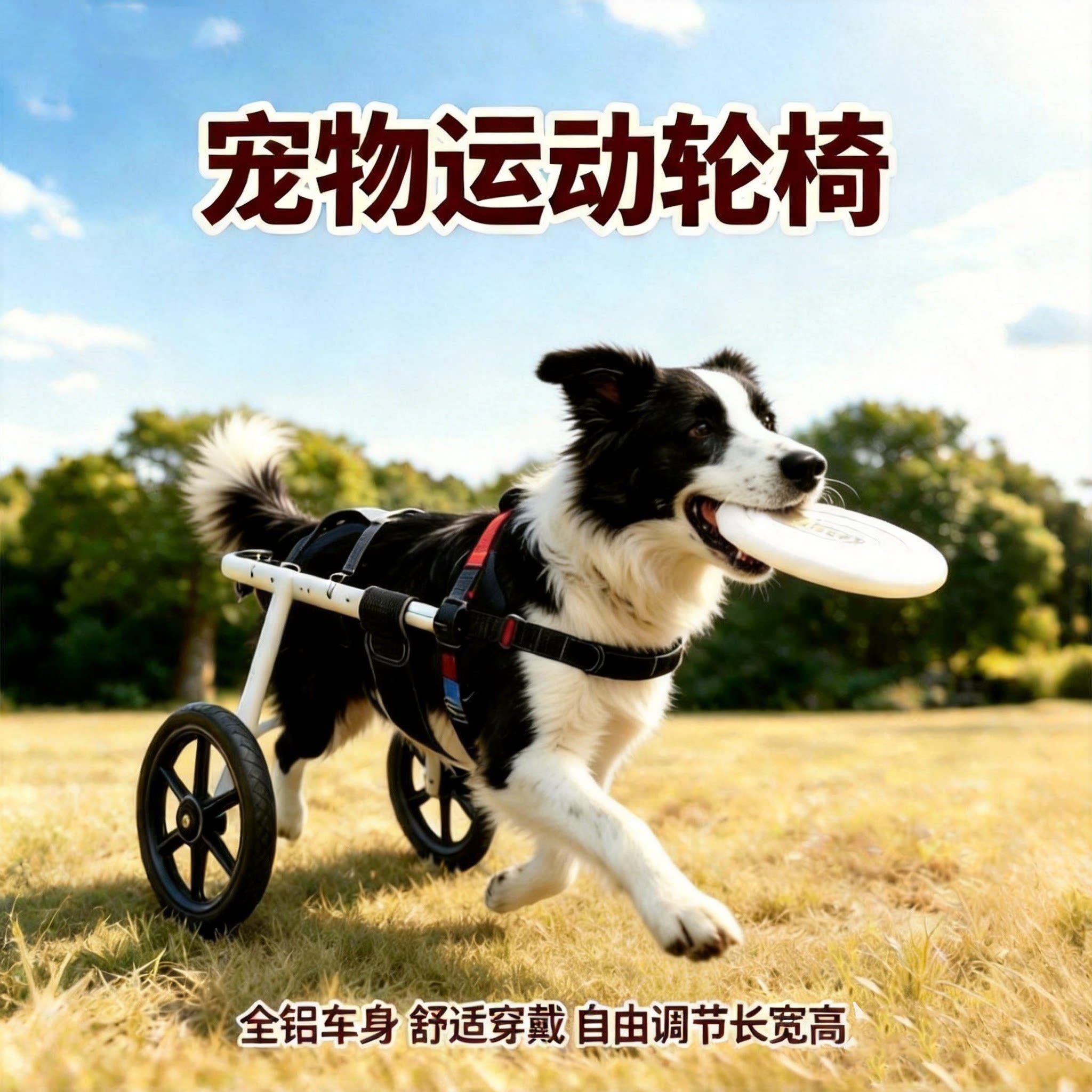 中大型狗后肢瘫痪康复代步轮椅