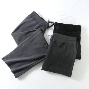 外贸磨毛抓绒面料休闲运动裤长裤直筒裤情侣,注意褪色先洗一下