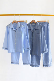 格格图案睡衣睡裤 套装 65%涤纶35%棉 长裤 外贸日单情侣春秋长袖