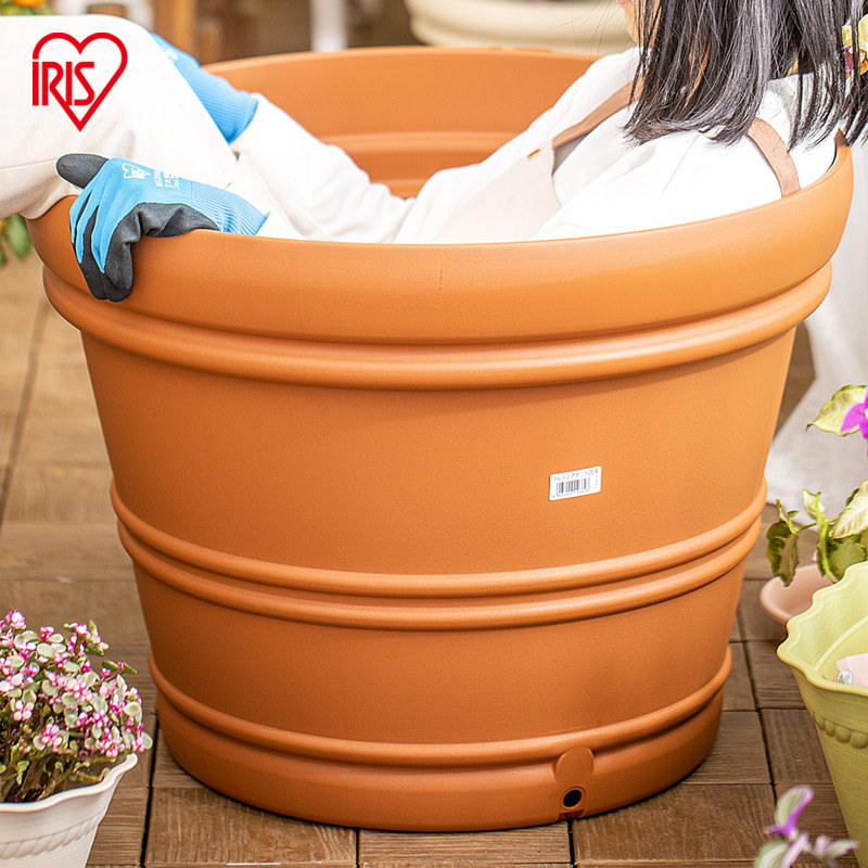 爱丽塑料圆形花盆树脂大容量种植盆栽室内户外加大号特大号种树盆