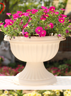 爱丽思花盆树脂仿陶瓷加厚创意半球高脚矮牵牛户外庭院爱丽丝花盆