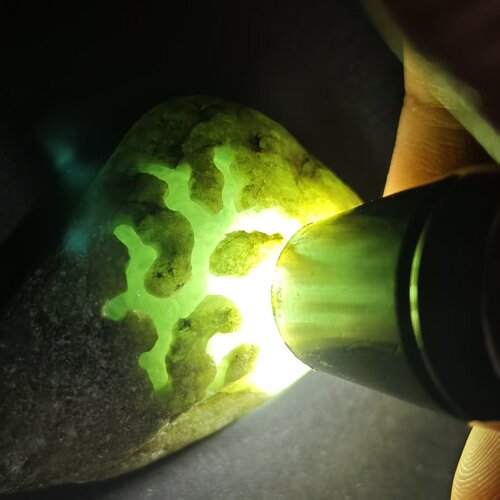 晴绿底开窗后江翡翠原石Ｈ56