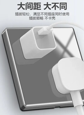 国际电工开关插座面板86型暗装玻璃镜面家用五孔带一开灰色亚克力