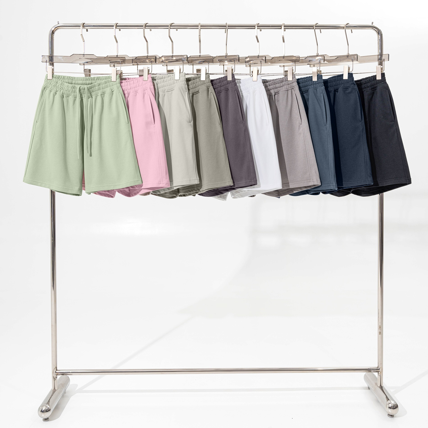 INS春夏新款多色低饱和基础简约百搭休闲运动短裤情侣宽松五分裤