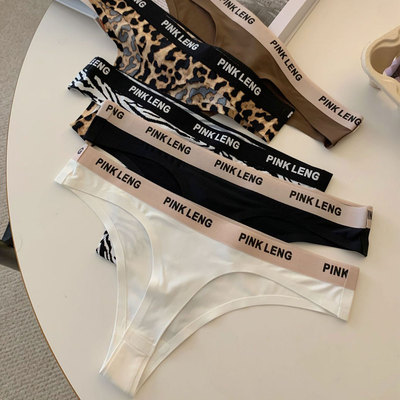 tback无痕丁字裤女内裤豹纹运动
