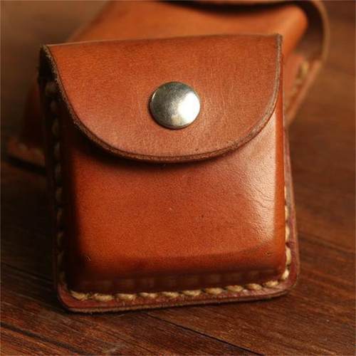 80年代牛皮腰包多功能指北针皮盒