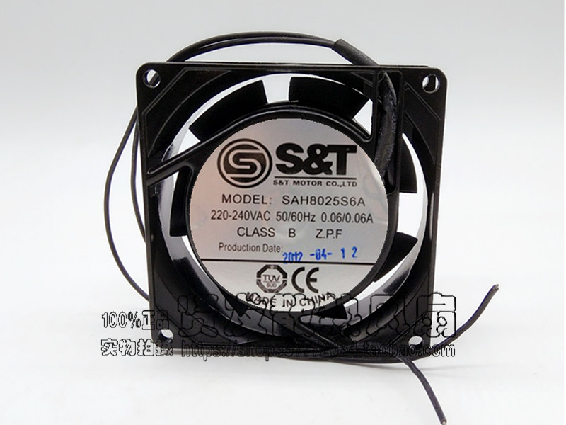 原装正品S&T 8025 220V 0.06A SAH8025S6A 8CM机箱风扇 机柜风扇