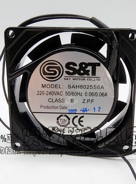 原装正品S&T 8025 220V 0.06A SAH8025S6A 8CM机箱风扇 机柜风扇