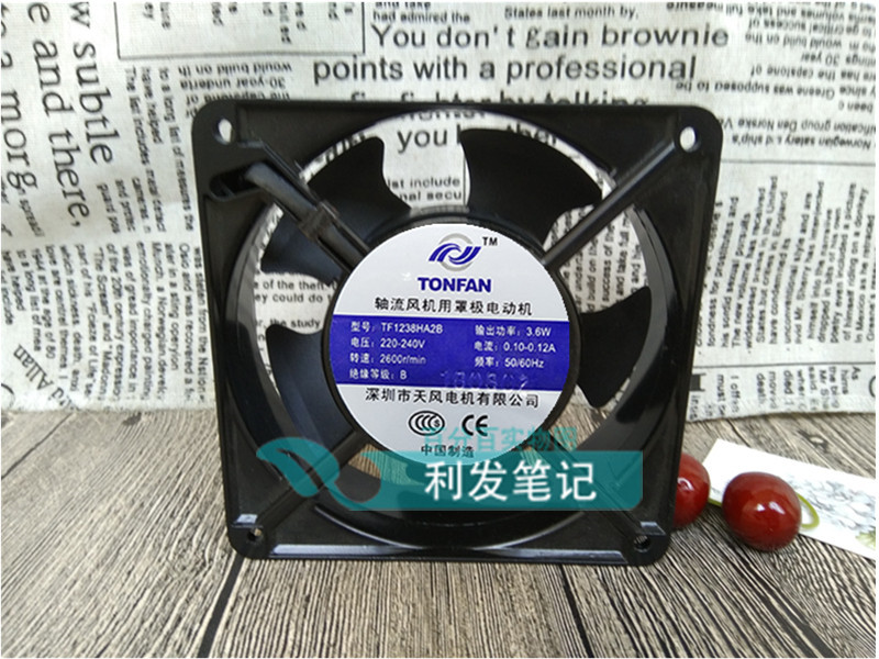 TONFAN TF1238HA2B 220V 0.10-0.12A 16-18W 12cm 12038 散热风扇