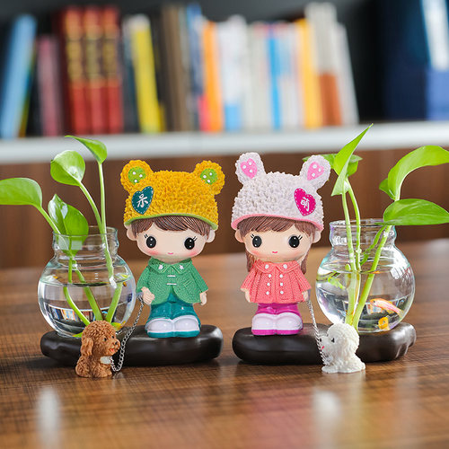 蕊杰玻璃花瓶插花小摆件器皿