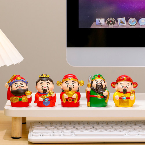 财神爷小神仙摆件潮玩公仔手办家居打工人办公室工位装饰乔迁礼品