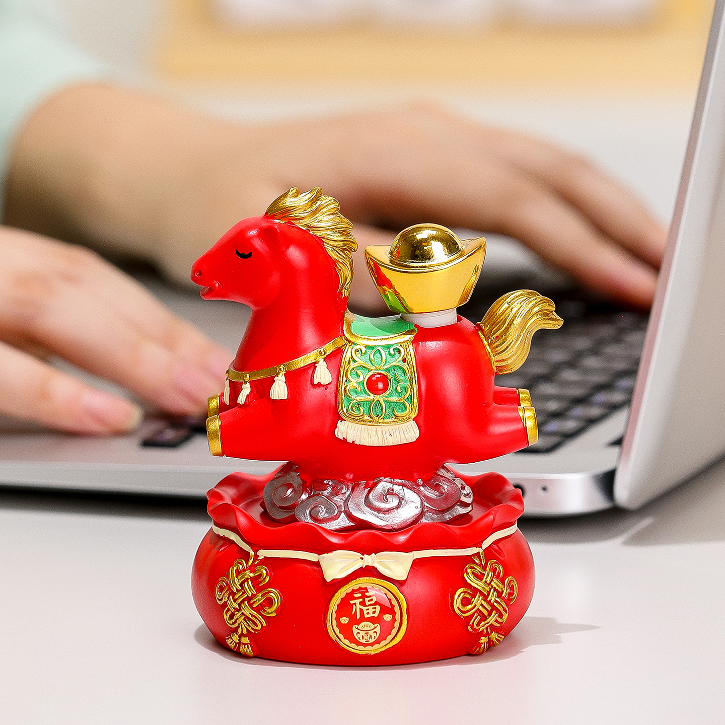 国潮风马年吉祥物元宝马桌面小摆件家居客厅玄关装饰乔迁开业礼品