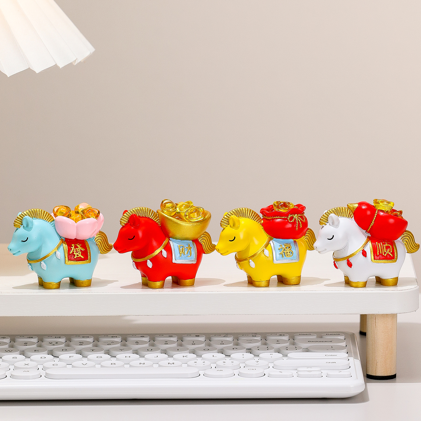 创意马年吉祥物新年小摆件马上发财办公室桌面装饰品公司年会礼品