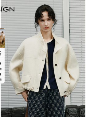 【商场同款】DSIGN2025冬季新款时尚设计感毛呢外套女冬季上衣