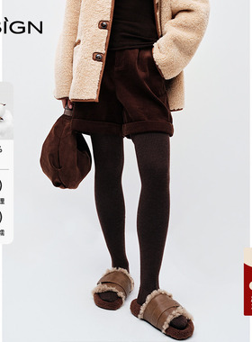 D.SIGN2025冬季加厚灯芯绒D.SIGN复古短裤女冬季时髦高腰休闲裤