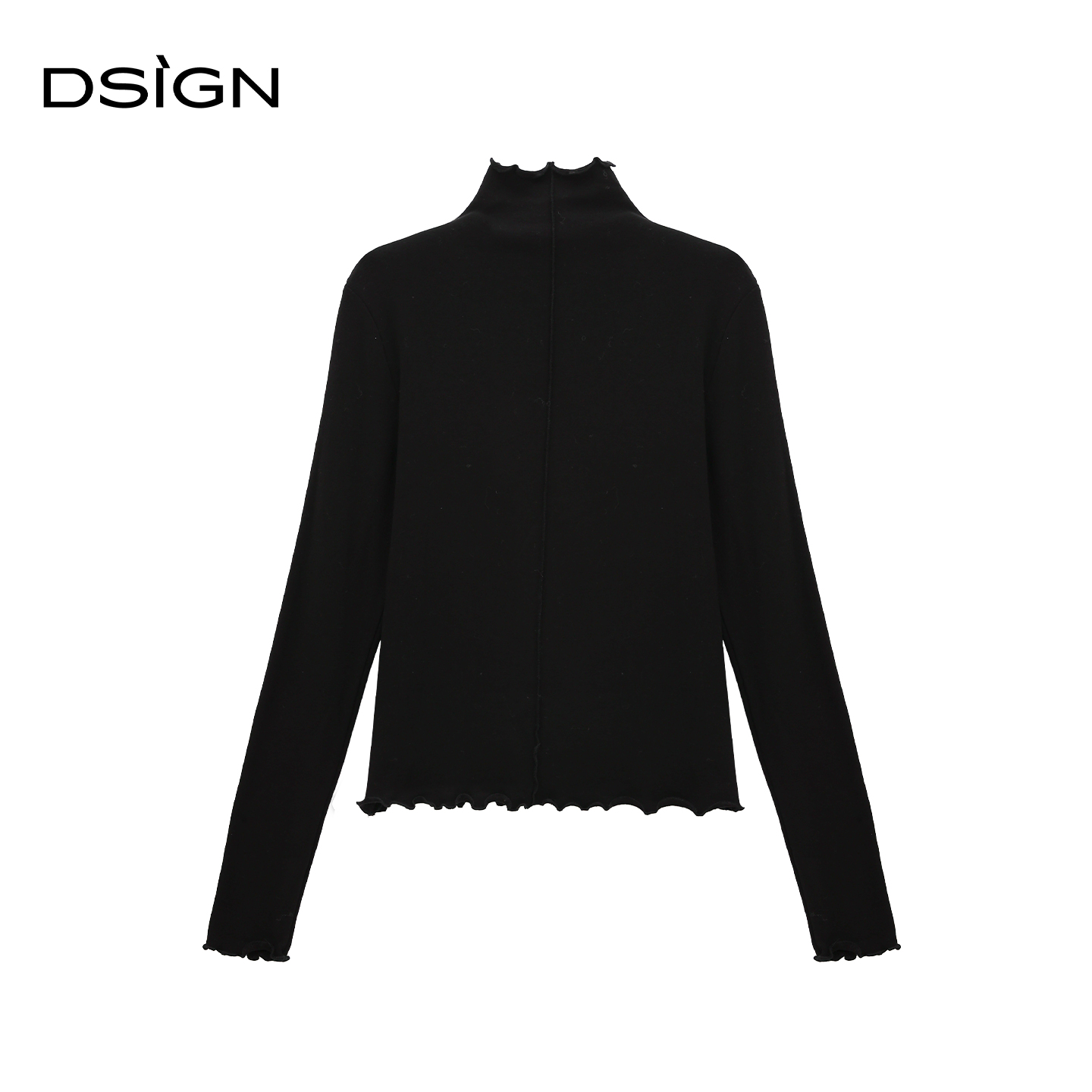 时尚设计感高领长袖T恤女