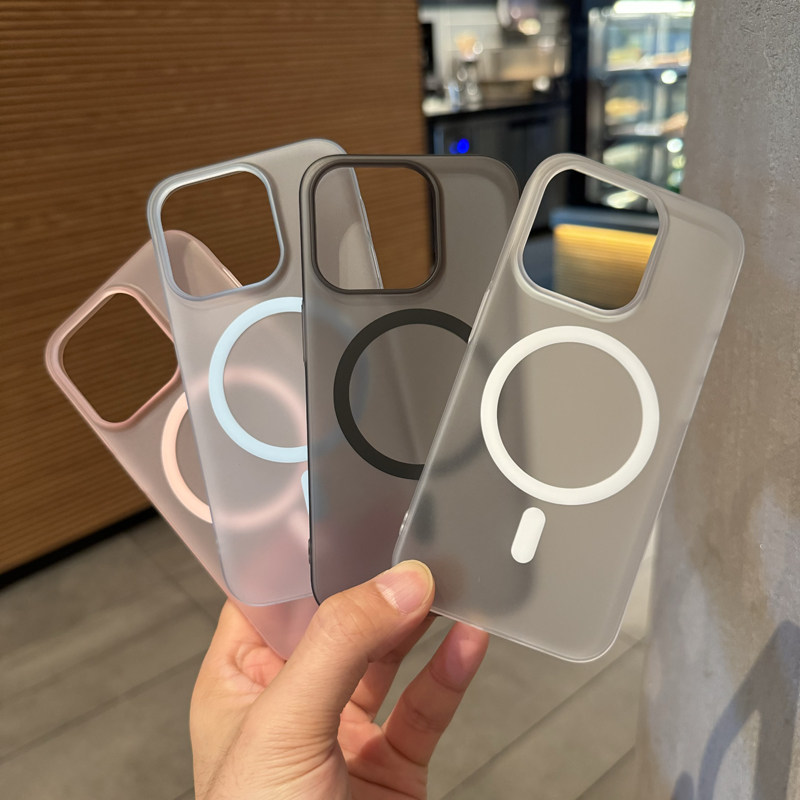 肤感冰雾磨砂透蓝色17适用iPhone15苹果16promax手机壳14超薄13散热12磁吸充电magsafe全包镜头plus透明硬壳