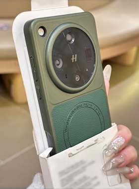 电镀高级感磁吸充电荔枝纹适用OPPOFindx8Ultra手机壳Findx8s+小米17Ultra墨绿色Findx8/x8pro全包Findx9防摔