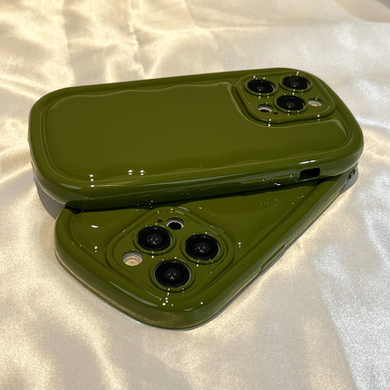 高级感复古绿适用oppoFindx3/x5手机壳reno10/8/9pro+椭圆7se芥末绿6亮面5纯色4se加厚3全包R17防摔耐脏软壳