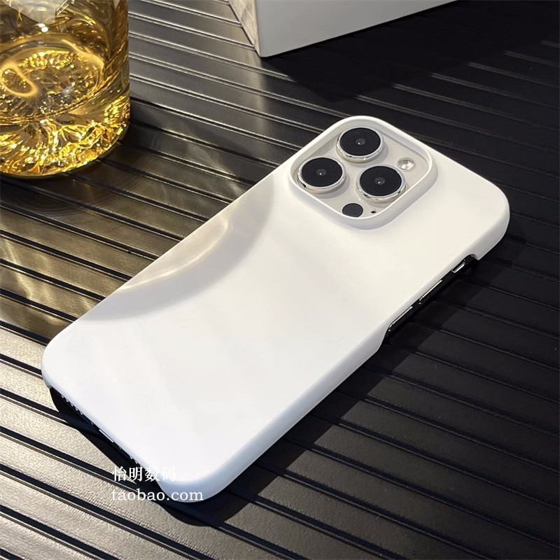 16适用iPhone15苹果13promax手机壳12极简mini纯17白色11北欧风XS半包硬壳8Plus磨砂XR轻薄散热14pro新款SE女