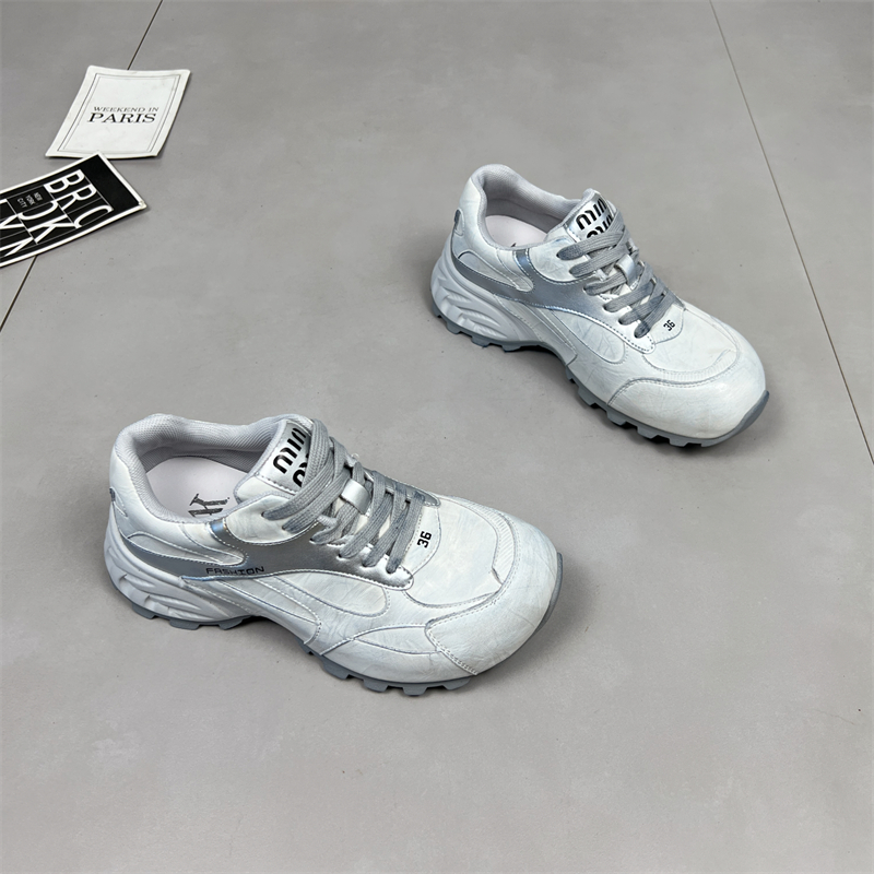 真皮厚底增高时尚老爹鞋女