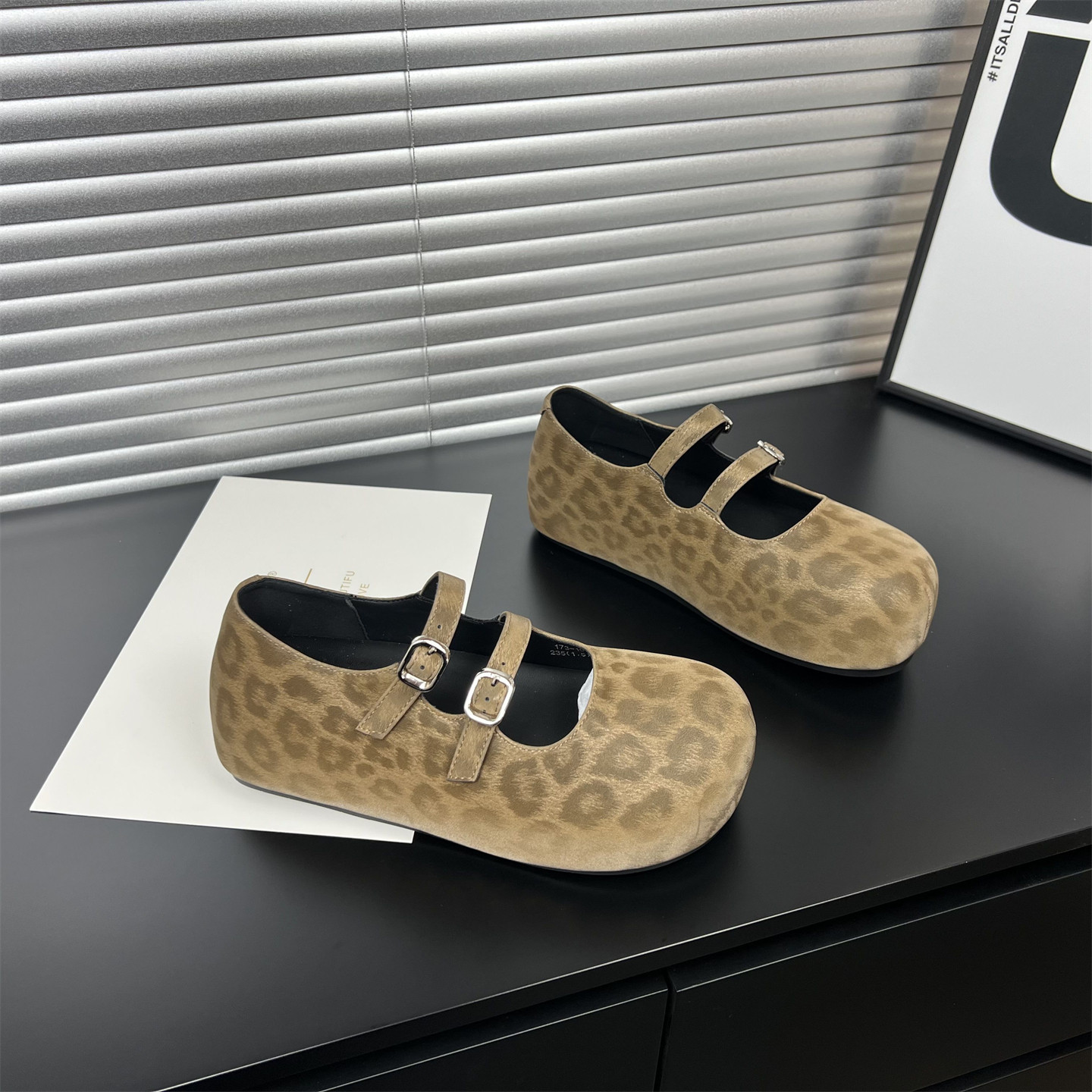 豹纹玛丽珍鞋女2026春季新款圆头双扣带平底圆头舒适百搭休闲单鞋,女鞋,时尚芭蕾鞋,淘宝优惠券,粉丝福利购,淘宝优惠卷