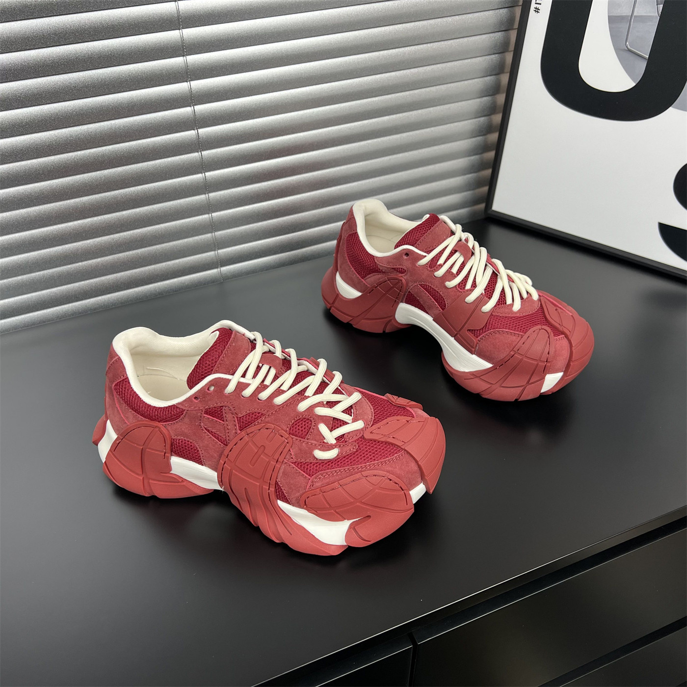 欧洲站个性八爪鱼老爹鞋女2026春季新款真皮网面厚底休闲运动鞋潮,女鞋,老爹鞋,淘宝优惠券,粉丝福利购,淘宝优惠卷