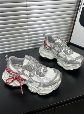 欧洲站绑带设计款老爹鞋女2026春季新款厚底增高百搭休闲运动鞋