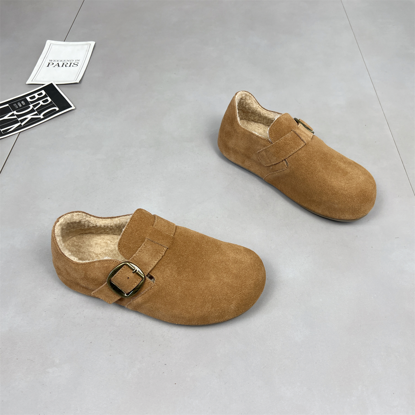 皮带扣内增高百搭休闲保暖乐福鞋