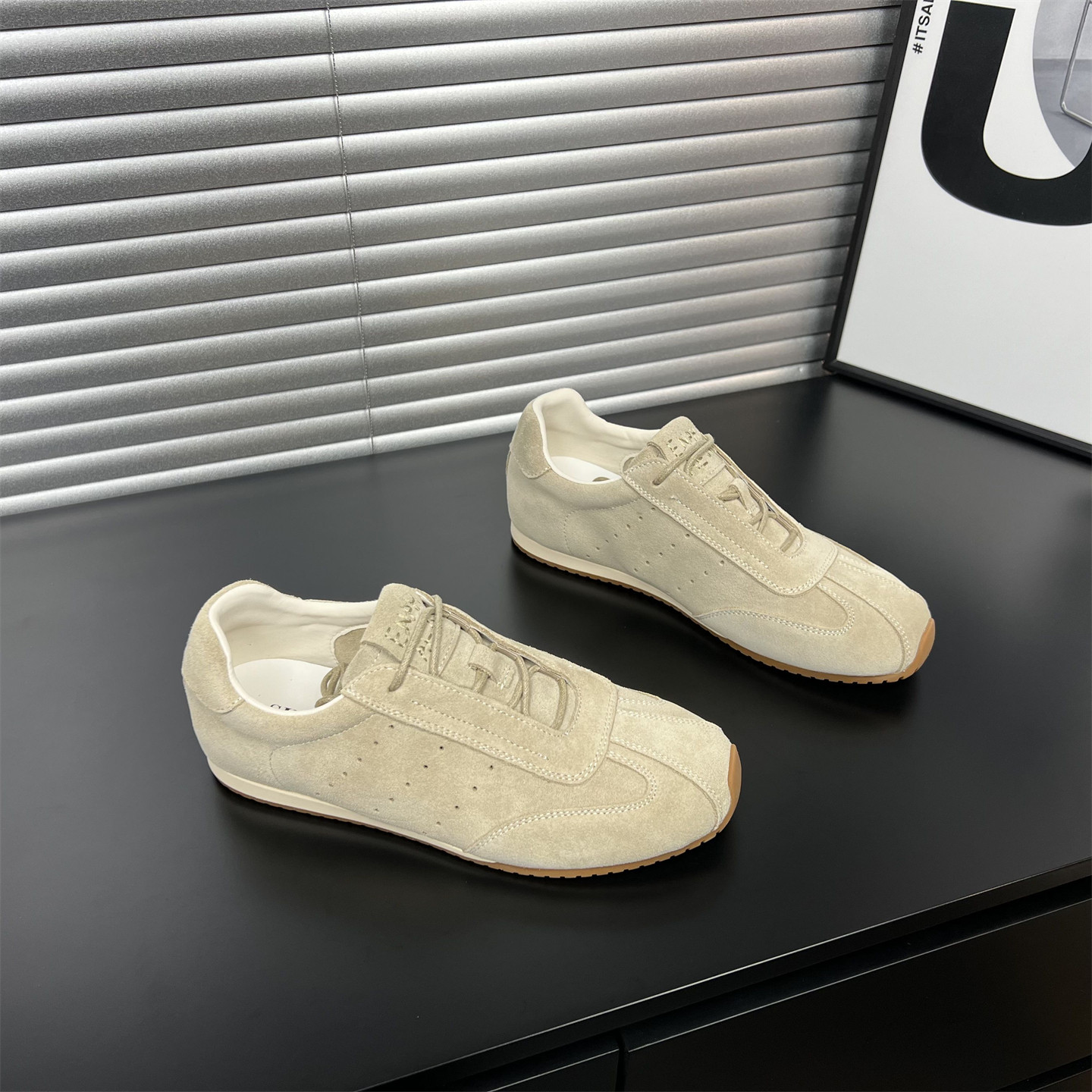 头层牛皮红色德训鞋女2026春季新款平底系带显脚小休闲运动单鞋,女鞋,德训鞋,淘宝优惠券,粉丝福利购,淘宝优惠卷