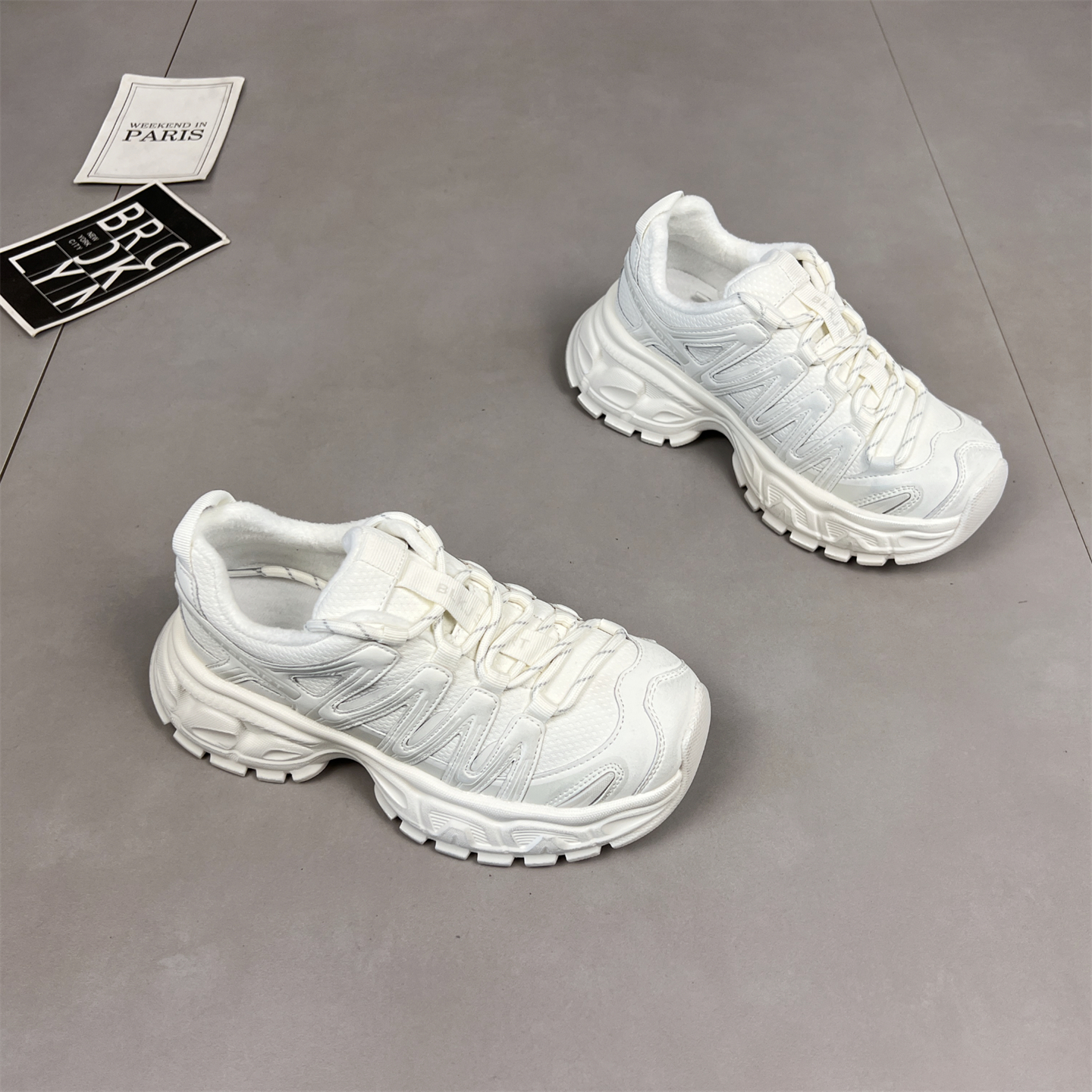 真皮加绒保暖厚底老爹鞋女2025新款冬季小个子增高显脚小运动鞋