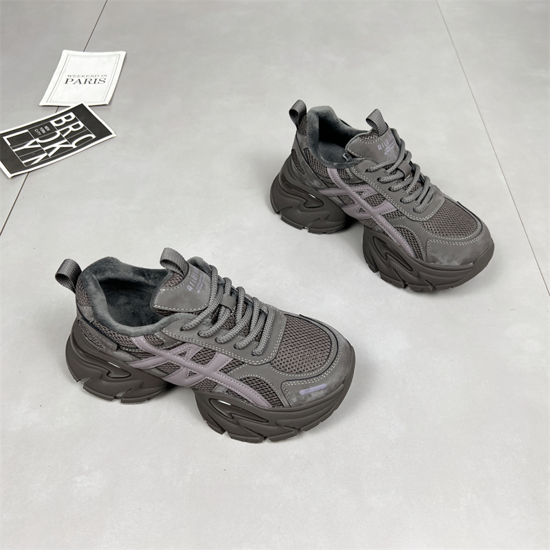 真皮厚底老爹鞋女6.5cm2025冬季