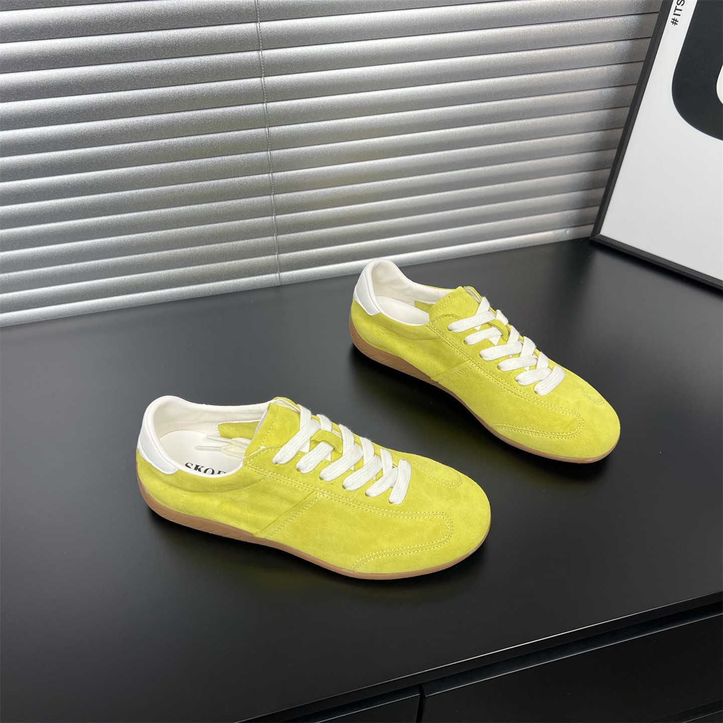 显脚小~巨好穿平底羊皮德训鞋女2026春新款休闲鞋ins风运动女鞋子,女鞋,工装鞋,淘宝优惠券,粉丝福利购,淘宝优惠卷