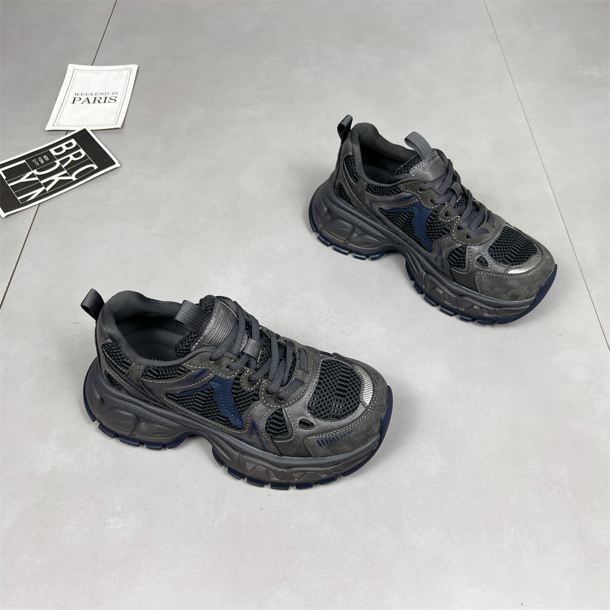 真皮小怪兽厚底老爹鞋女加绒