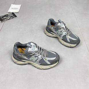 轻便跑步阿甘鞋 厚底百搭休闲运动鞋 女2025秋冬新款 真皮复古老爹鞋