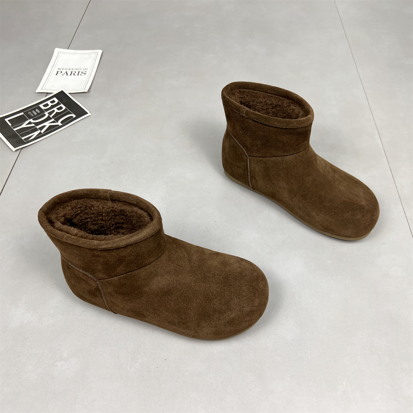 真皮内增高加绒保暖雪地靴女