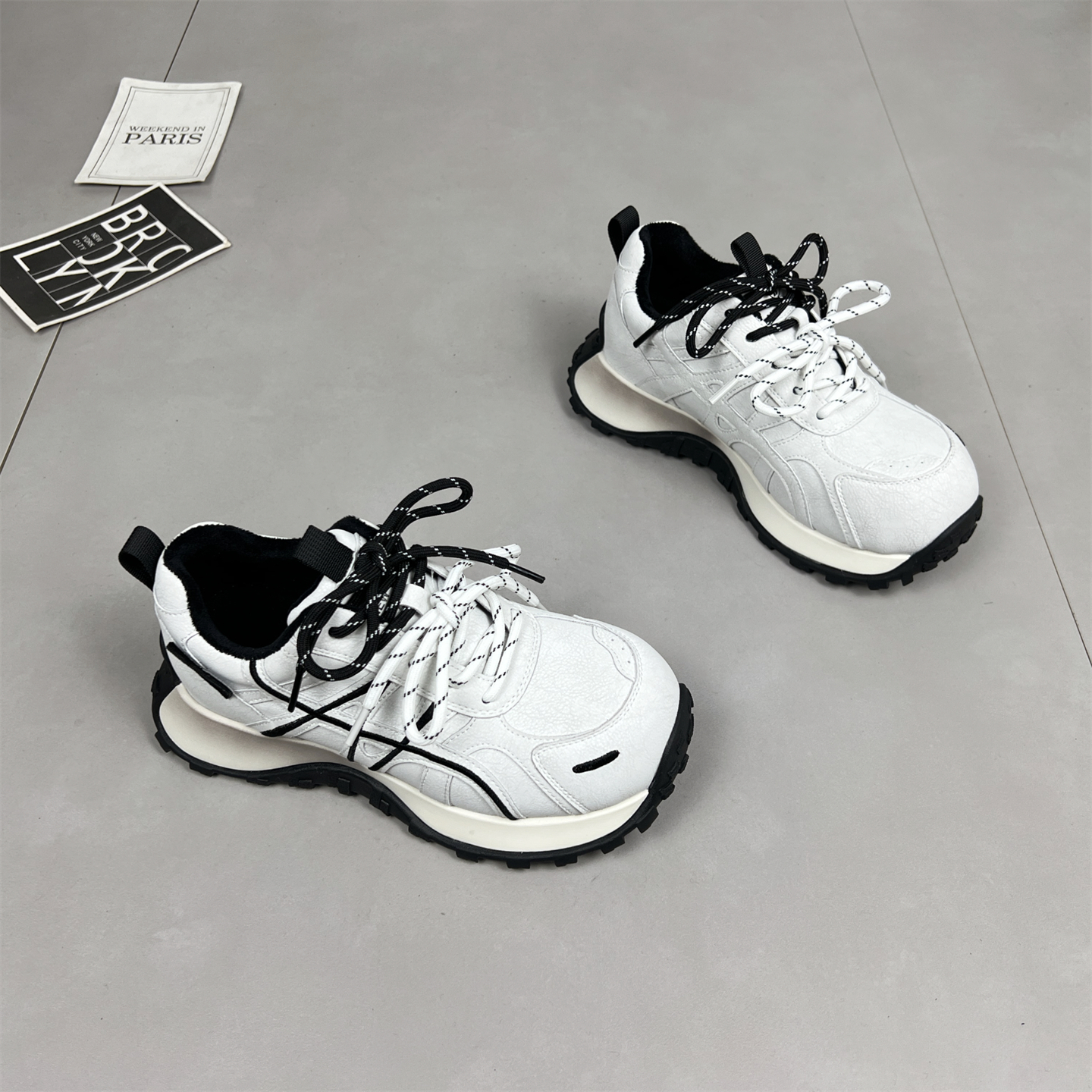 真皮小蛮腰加绒阿甘老爹鞋女