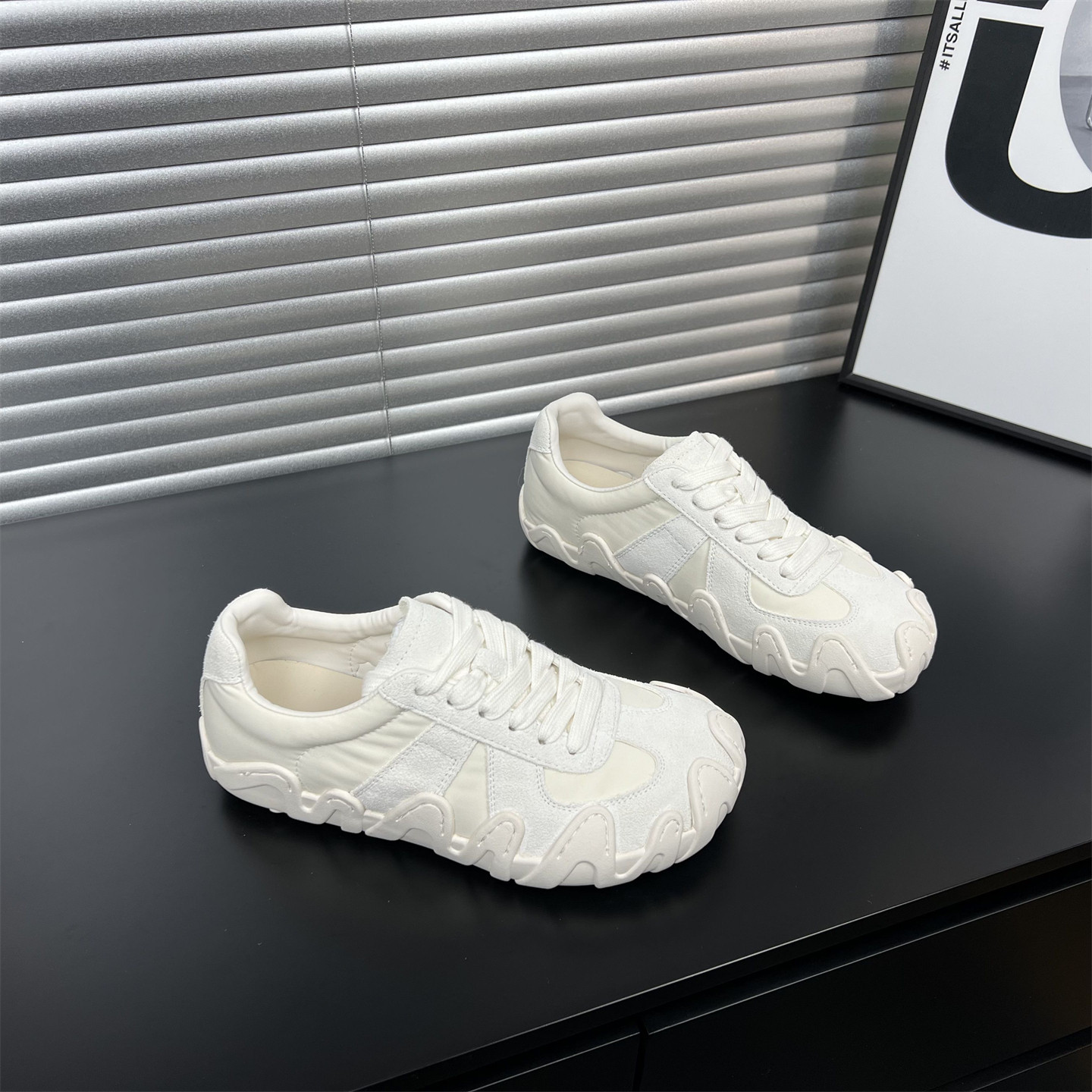 真皮八爪鱼德训鞋女2026春季新款系带圆头厚底时尚防滑百搭休闲鞋,女鞋,德训鞋,淘宝优惠券,粉丝福利购,淘宝优惠卷