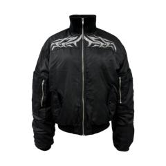 [PCCVISION] 3MAN0N 图腾ma1刺绣黑色棉服大口袋长袖宽松飞行夹克