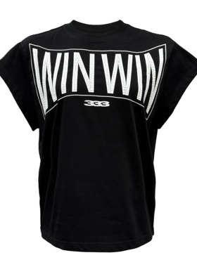 [PCCVISION] 3MAN0N winwin双色爆裂印花圆领短袖宽松t恤