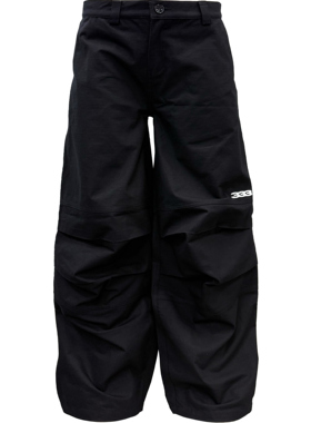 [PCCVISION] 3MAN0N 333logo刺绣膝盖打褶宽松baggy休闲工装裤