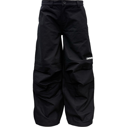 [PCCVISION] 3MAN0N 333logo刺绣膝盖打褶宽松baggy休闲工装裤