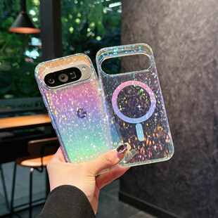 彩镀炫彩适用于谷歌Pixel 11proXL磁吸手机壳Pixel9proXL新款10A/9A钻石亮面GooglePixel9pro保护壳10pro奢华