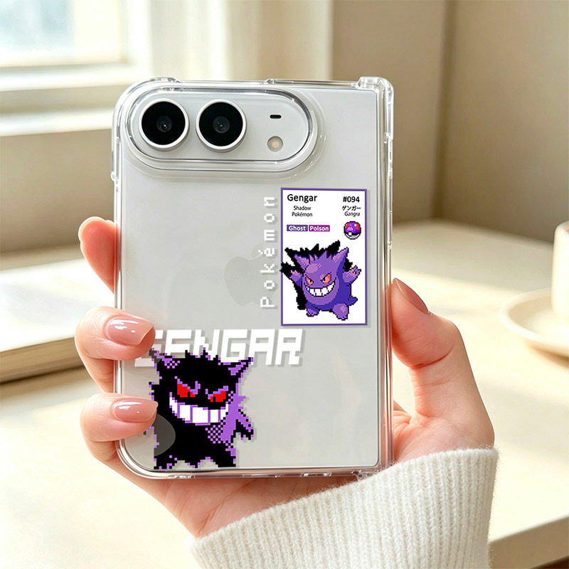 耿鬼适用于iPhone Duo折叠屏透明手机壳苹果Duo粉超梦保护壳小精灵18Duo硬壳外壳新款日本动漫
