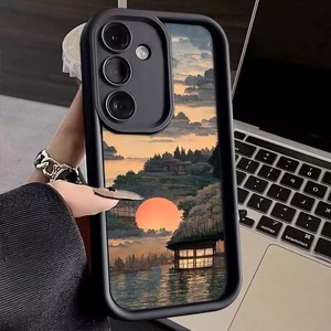 山水风景画适用于三星S25ultra/S24ultra/S23/S22+手机壳S22ultra意境A56/A55/A53/A52/A15/A25软壳S23fe全包