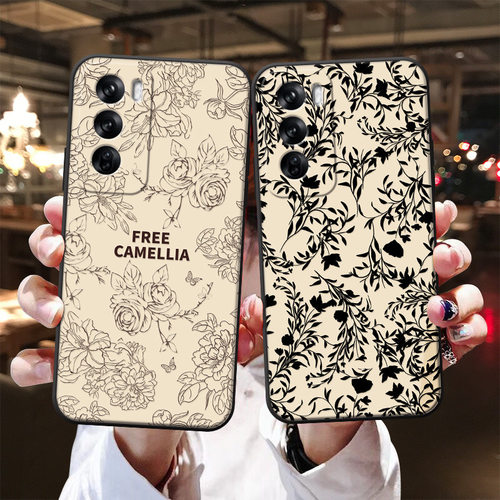 白杏枫叶适用于三星S26ultra/S25ultra/S24/S23/S22浮雕手机壳山茶花A56/A55/A36花朵note20/S24FE薄A16/A17