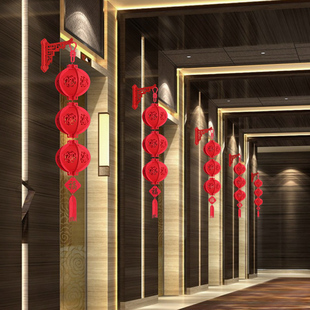新年装饰用品小圆灯笼串挂饰门市室内壁挂吊顶氛围布置春节小灯笼