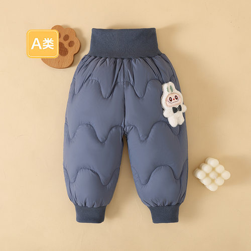 男女中小童外穿高腰保暖羽绒裤子