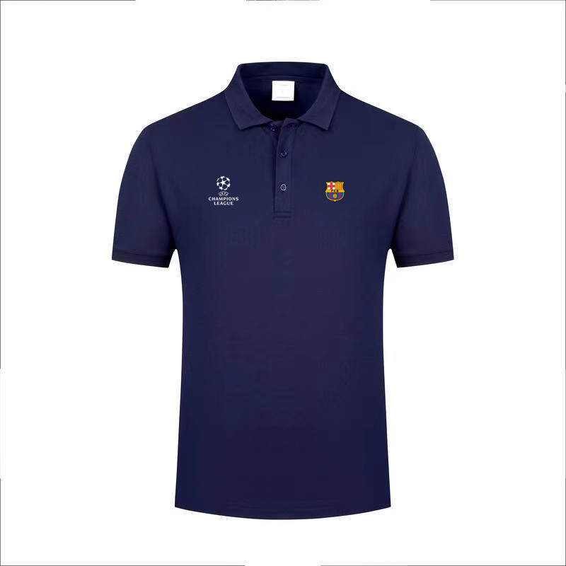 夏季欧冠足球俱乐部巴塞罗那POLO衫短袖男女T恤训练服运动服定制