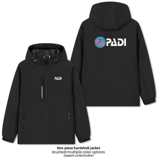 PADI潜水教练衣服世界潜联爱好者冲锋衣秋冬装男女可定制夹克外套